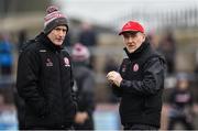 3 February 2019; Tyrone manager Mickey Harte, right, along with forwards coach Stephen O'Neill during the Allianz Football League Division 1 Round 2 match between Tyrone and Mayo at Healy Park in Omagh, Tyrone. Photo by Oliver McVeigh/Sportsfile