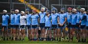 3 February 2019; Dublin players stand for the national anthem the Allianz Hurling League Division 1B Round 2 match between Offaly and Dublin at Bord Na Mona O'Connor Park in Tullamore, Co. Offaly. Photo by David Fitzgerald/Sportsfile