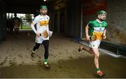 3 February 2019; Eoghan Cahill, left, and Kevin Connolly of Offaly take to the field after half-time during the Allianz Hurling League Division 1B Round 2 match between Offaly and Dublin at Bord Na Mona O'Connor Park in Tullamore, Co. Offaly. Photo by David Fitzgerald/Sportsfile