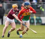 3 February 2019; Michael Doyle of Carlow in action against Davey Glennon of Galway during the Allianz Hurling League Division 1B Round 2 match between Carlow and Galway at Netwatch Cullen Park in Carlow. Photo by Matt Browne/Sportsfile