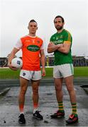 4 February 2019; Mark Shields of Armagh and Graham Reilly of Meath during an Allianz Football League media event ahead of the Meath and Armagh fixture at Páirc Tailteann in Navan, Co. Meath. Photo by Ramsey Cardy/Sportsfile