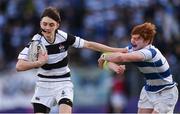 4 February 2019; Daniel O’Leary of Belvedere College is tackled by Ethan Laing of Blackrock College during the Bank of Ireland Leinster Schools Junior Cup Round 1 match between Blackrock College and Belvedere College at Energia Park in Dublin. Photo by Piaras Ó Mídheach/Sportsfile