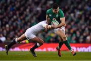 2 February 2019; Jacob Stockdale of Ireland is tackled by Henry Slade of England during the Guinness Six Nations Rugby Championship match between Ireland and England in the Aviva Stadium in Dublin. Photo by Brendan Moran/Sportsfile