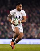 2 February 2019; Manu Tuilagi of England during the Guinness Six Nations Rugby Championship match between Ireland and England in the Aviva Stadium in Dublin. Photo by Brendan Moran/Sportsfile