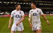 2 February 2019; Chris Ashton, left, and Henry Slade of England after the Guinness Six Nations Rugby Championship match between Ireland and England in the Aviva Stadium in Dublin. Photo by Brendan Moran/Sportsfile