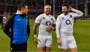 2 February 2019; England players, from left, Mike Brown, Jack Nowell and Elliot Daly after the Guinness Six Nations Rugby Championship match between Ireland and England in the Aviva Stadium in Dublin. Photo by Brendan Moran/Sportsfile