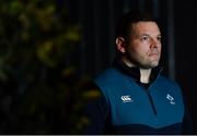 4 February 2019; Scrum coach Mike Ross poses for a portrait ahead of an Ireland Women's Rugby press conference at the Sandymount Hotel in Dublin. Photo by Ramsey Cardy/Sportsfile