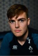 4 February 2019; Jake Flannery poses for a portrait ahead of an Ireland Under 20 Rugby press conference at the Sandymount Hotel in Dublin. Photo by Ramsey Cardy/Sportsfile
