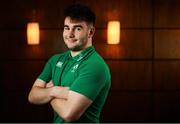 4 February 2019; John Hodnett poses for a portrait ahead of an Ireland Under 20 Rugby press conference at the Sandymount Hotel in Dublin. Photo by Ramsey Cardy/Sportsfile