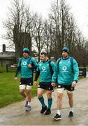 5 February 2019; Quinn Roux, left, Cian Healy, centre, and Jack Conan arrive for Ireland Rugby squad training at Carton House in Maynooth, Co. Kildare. Photo by Ramsey Cardy/Sportsfile