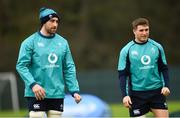 5 February 2019; Jack Conan, left, and Jordan Larmour during Ireland Rugby squad training at Carton House in Maynooth, Co. Kildare. Photo by Ramsey Cardy/Sportsfile