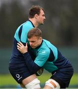 5 February 2019; Rhys Ruddock, left, and Josh van der Flier during Ireland Rugby squad training at Carton House in Maynooth, Co. Kildare. Photo by Ramsey Cardy/Sportsfile