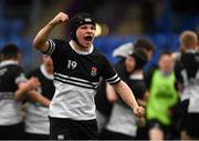 5 February 2019; Ryan Healy of Newbridge College celebrates during the Bank of Ireland Leinster Schools Junior Cup Round 1 match between Newbridge College and Temple Carrig School at Energia Park in Dublin. Photo by Harry Murphy/Sportsfile