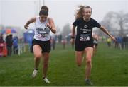 3 February 2019; Eavan Mcloughlin of Sligo A.C. Co. Sligo and Bronagh Kearns of St. Senans A.C. Co. Kilkenny competing in the Intermediate Women's 5000m during the Irish Life Health National Intermediate, Master, Juvenile B & Relays Cross Country at Dundalk IT in Dundalk, Co. Louth Photo by Harry Murphy/Sportsfile