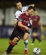 5 February 2019; Daniel Ridge of Longford Town in action against Robbie Benson of Dundalk during the pre-season friendly match between Dundalk and Longford Town at Oriel Park in Dundalk, Louth. Photo by Ben McShane/Sportsfile