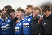 27 January 2019; St Mary's College players, left to right, Joseph Walsh, Joshua Coolican, Seanan Devereux, Louis Moore, and Will Sparrow after the the Bank of Ireland Leinster Schools Senior Cup Round 1 match between St Mary's College and Terenure College at Energia Park in Dublin. Photo by Daire Brennan/Sportsfile