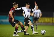 5 February 2019; Daniel Kelly of Dundalk in action against Anto Breslin of Longford during the pre-season friendly match between Dundalk and Longford Town at Oriel Park in Dundalk, Louth. Photo by Ben McShane/Sportsfile
