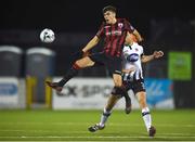 5 February 2019; Karl Fitzsimons of Longford Town in action against Brian Gartland of Dundalk during the pre-season friendly match between Dundalk and Longford Town at Oriel Park in Dundalk, Louth. Photo by Ben McShane/Sportsfile