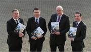 6 February 2019; Attendees, from left, Peter McKenna, Commercial Director of the GAA and Stadium Manager of Croke Park, Ard Stiúrthóir of the GAA Tom Ryan, Uachtarán Chumann Lúthchleas Gael John Horan, and Ger Mulryan, GAA Director of Finance, before the GAA/Croke Park Financial Reports media briefing at Croke Park in Dublin. Photo by Piaras Ó Mídheach/Sportsfile