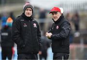 3 February 2019; Tyrone manager Mickey Harte, right, along with forwards coach Stephen O'Neill during the Allianz Football League Division 1 Round 2 match between Tyrone and Mayo at Healy Park in Omagh, Tyrone. Photo by Oliver McVeigh/Sportsfile