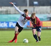 6 February 2019; Edmond O'Dwyer of UL in action against Matthew McKevitt of UCC during the RUSTLERS IUFU Collingwood Cup Final match between University of Limerick and University College Cork at Markets Field in Limerick. Photo by Matt Browne/Sportsfile