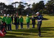 6 February 2019; Irish golf legend Padraig Harrington meets Team Ireland golfers at the Portmarnock Links Hotel in Portmarnock, Co Dublin. Photo by Piaras Ó Mídheach/Sportsfile
