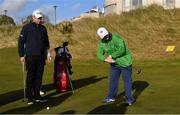 6 February 2019; Irish golf legend Padraig Harrington with Mark Claffey, from Blackrock, Co Dublin, as he meets Team Ireland golfers at the Portmarnock Links Hotel in Portmarnock, Co Dublin. Photo by Piaras Ó Mídheach/Sportsfile