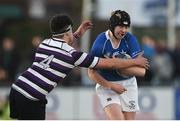 6 February 2019; Tommy Duignan of St Mary's College is tackled by Cuan Doyle of Terenure College during the Bank of Ireland Leinster Schools Junior Cup Round 1 match between St Mary's College and Terenure College at Energia Park in Donnybrook, Dublin. Photo by Daire Brennan/Sportsfile