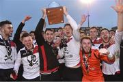 6 February 2019; UCC joint captains Daniel Pender, left, and Robert Slevin lift the RUSTLERS IUFU Collingwood Cup alongside their team-mates following the RUSTLERS IUFU Collingwood Cup Final match between University of Limerick and University College Cork at Markets Field in Limerick. Photo by Matt Browne/Sportsfile