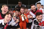 6 February 2019; UCC players celebrate after the RUSTLERS IUFU Collingwood Cup Final match between University of Limerick and University College Cork at Markets Field in Limerick. Photo by Matt Browne/Sportsfile