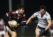 6 February 2019; Jack Robinson of NUI Galway in action against Gareth McKinless of Ulster University during the Electric Ireland Sigerson Cup Quarter Final match between National University of Ireland, Galway, and Ulster University at the GAA Centre of Excellence in Abbotstown, Dublin. Photo by Harry Murphy/Sportsfile