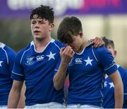 6 February 2019; Dejected Tom McEniff, left, and Daragh Gilbourne of St Mary's College after the Bank of Ireland Leinster Schools Junior Cup Round 1 match between St Mary's College and Terenure College at Energia Park in Donnybrook, Dublin. Photo by Daire Brennan/Sportsfile