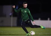 6 February 2019; Robbie McCourt of Republic of Ireland U21's warms up prior to the friendly match between Republic of Ireland U21's Homebased Players and Republic of Ireland Amateur at Home Farm FC in Whitehall, Dublin. Photo by Stephen McCarthy/Sportsfile
