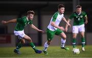 6 February 2019; Paul Murphy of Republic of Ireland Amateurs in action against Aaron Drinan of Republic of Ireland U21's during the friendly match between Republic of Ireland U21's Homebased Players and Republic of Ireland Amateur at Home Farm FC in Whitehall, Dublin. Photo by Stephen McCarthy/Sportsfile