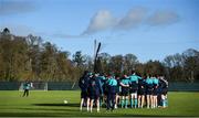 7 February 2019; The squad huddle during Ireland Rugby squad training at Carton House in Maynooth, Co. Kildare. Photo by David Fitzgerald/Sportsfile