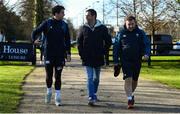7 February 2019; Munster head coach Johann van Graan, centre, arrives with Joey Carbery, left, and Kicking coach Richie Murphy prior to Ireland Rugby squad training at Carton House in Maynooth, Co. Kildare. Photo by David Fitzgerald/Sportsfile