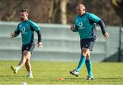 7 February 2019; Ireland captain Rory Best, right and Caolin Blade during Ireland Rugby squad training at Carton House in Maynooth, Co. Kildare. Photo by Brendan Moran/Sportsfile