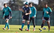 7 February 2019; Ireland players, from left, Josh van der Flier, Sean O'Brien, Jonathan Sexton and Bundee Aki during rugby squad training at Carton House in Maynooth, Co. Kildare. Photo by Brendan Moran/Sportsfile