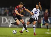 5 February 2019; Dean Zambra of Longford Town in action against Robbie Benson of Dundalk during the pre-season friendly match between Dundalk and Longford Town at Oriel Park in Dundalk, Louth. Photo by Ben McShane/Sportsfile