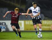 5 February 2019; Patrick McEleney of Dundalk in action against Aodh Dervin of Longford Town during the pre-season friendly match between Dundalk and Longford Town at Oriel Park in Dundalk, Louth. Photo by Ben McShane/Sportsfile