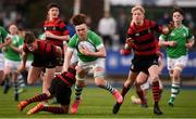 7 February 2019; Noah Maguire of Gonzaga College is tackled by Charlie Kennedy of Kilkenny College during the Bank of Ireland Leinster Schools Junior Cup Round 1 match between Gonzaga College and Kilkenny College at Energia Park in Donnybrook, Dublin. Photo by Harry Murphy/Sportsfile