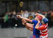 7 February 2019; Colin O'Brien of Mary Immaculate College in action against Daragh Fanning of Cork IT during the Electric Ireland Fitzgibbon Cup Quarter Final match between Mary Immaculate College and Cork Institute of Technology at the MICL Grounds in Limerick. Photo by Eóin Noonan/Sportsfile