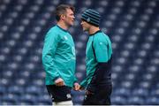 8 February 2019; Vice captains Jonathan Sexton, left, and Peter O’Mahony  during the Ireland Rugby Captain's Run at BT Murrayfield Stadium in Edinburgh, Scotland. Photo by Brendan Moran/Sportsfile