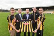 8 February 2019; Brian Phelan, centre, CEO of Glanbia Nutritionals with, from left, Eoin Murphy, Kilkenny county board chairman Jimmy Walsh, manager Brian Cody, and Conor Fogarty during the Glanbia Launch of it's new 3 year sponsorship with Kilkenny at Nowlan Park in Kilkenny. Photo by Matt Browne/Sportsfile
