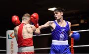 8 February 2019; James McGivern of St George's, Belfast, Co Antrim, right, exchanges punches with Senan Kelly of Crumlin, Co Dublin, in their 63kg bout during the 2019 National Elite Men’s & Women’s Elite Boxing Championships at the National Boxing Stadium in Dublin. Photo by Piaras Ó Mídheach/Sportsfile