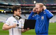 11 February 2019; GAA Irish Language Podcast hosts Cian Ó Griallais, left, and Cárthach Breathnach during the launch of the GAA Irish Language Podcast in Conjunction with An Spota Dubh from Raidió na Life at Croke Park in Dublin. Photo by Stephen McCarthy/Sportsfile