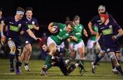 8 February 2019; Liam Turner of Ireland is tackled by Matt Davidson of Scotland during the U20 Six Nations Rugby Championship match between Scotland and Ireland at Netherdale in Galashiels, Scotland. Photo by Brendan Moran/Sportsfile