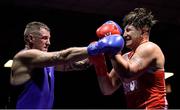 8 February 2019; Denis Borskins of Sacred Heart Newry, Co Down, right, in action against Tommy Sheahan of St Michael's Athy, Co Kildare, in their 91+kg bout during the 2019 National Elite Men’s & Women’s Elite Boxing Championships at the National Boxing Stadium in Dublin. Photo by Piaras Ó Mídheach/Sportsfile