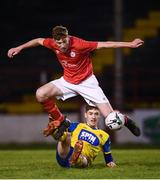 8 February 2019; Sean Quinn of Shelbourne in action against John Martin of Waterford during the pre-season friendly match between Shelbourne and Waterford FC at Tolka Park in Dublin. Photo by Stephen McCarthy/Sportsfile