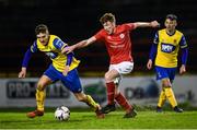 8 February 2019; Sean Quinn of Shelbourne in action against John Martin of Waterford during the pre-season friendly match between Shelbourne and Waterford FC at Tolka Park in Dublin. Photo by Stephen McCarthy/Sportsfile